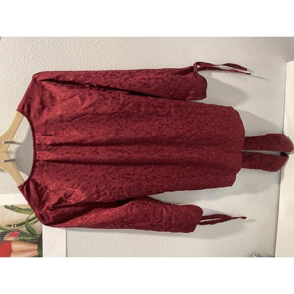 Burgundy Wrap Top by Monday Fun- Size S - Picture 5 of 5